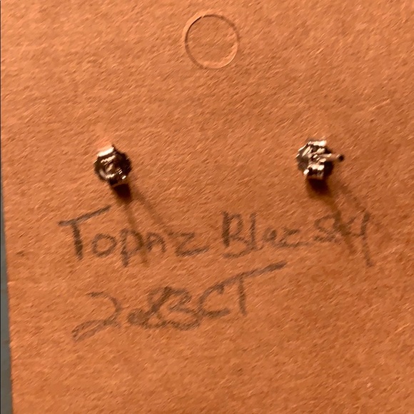 Earrings Studs Blue Sky Topaz - Picture 2 of 3